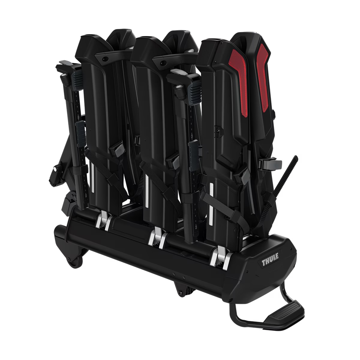 Thule Epos w/ lights 3-bike foldable hitch platform bike rack with lights & license plate holder