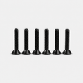 Pack of 12 black tapered flat-head screws for mounting L-track