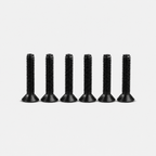 Pack of 12 black tapered flat-head screws for mounting L-track