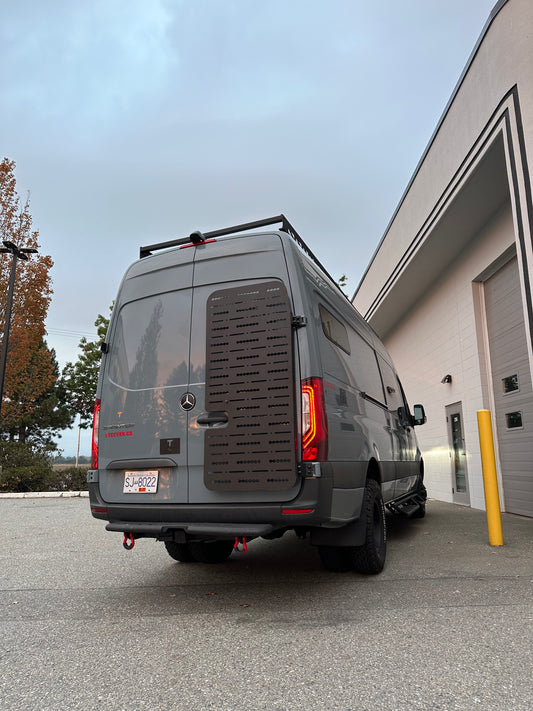 Sprinter Rear Passenger Door Gear Rack & Grande Aluminum Storage Box