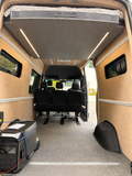 Mercedes Sprinter 144 High Roof silver BEEFY L-track package with steel back framing, mounting screws and aluminum end caps