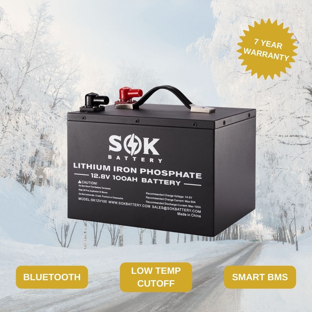SOK 100Ah | 12V - Heated LiFePO4 Lithium Battery