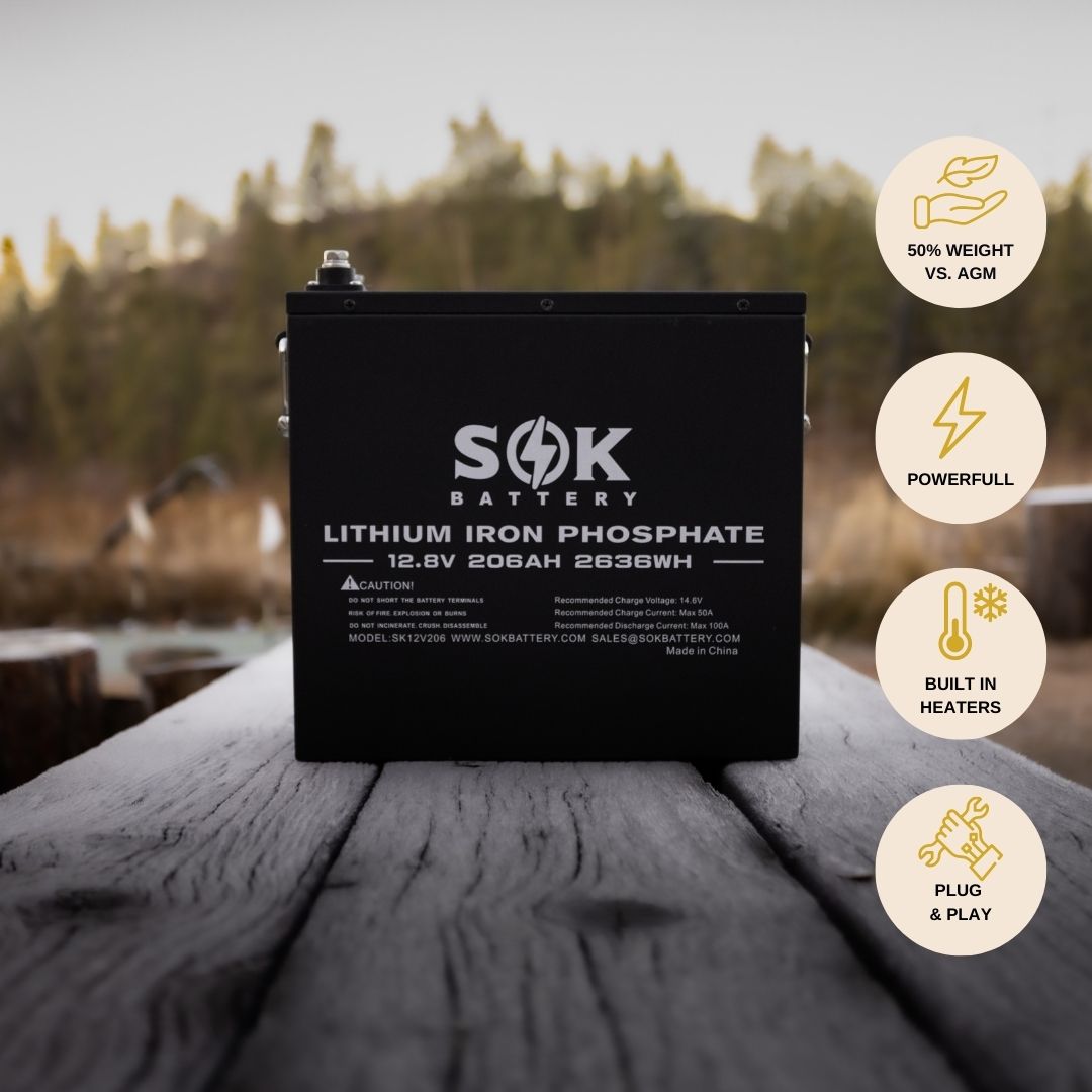 SOK 100Ah | 12V - Heated LiFePO4 Lithium Battery