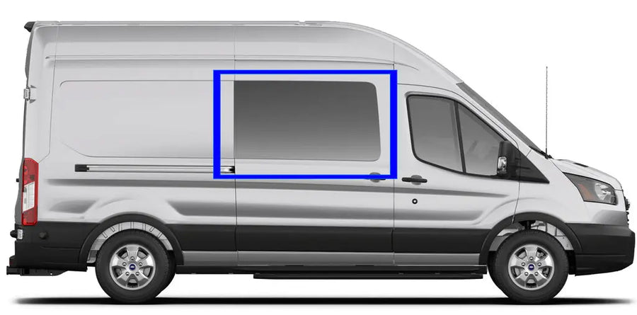 VWD Ford Transit Van Fixed Window Medium / High Roof 2015+ Passenger Side Sliding Door (DTT18004) - Campervan HQ