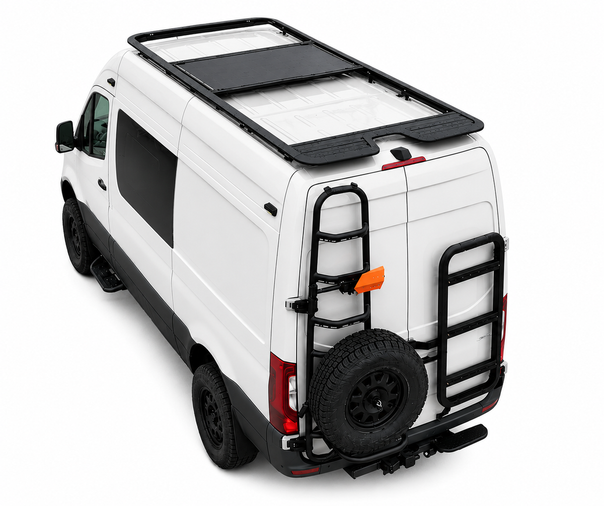 RoamLabX EDGE Series rear-door gear rack detail