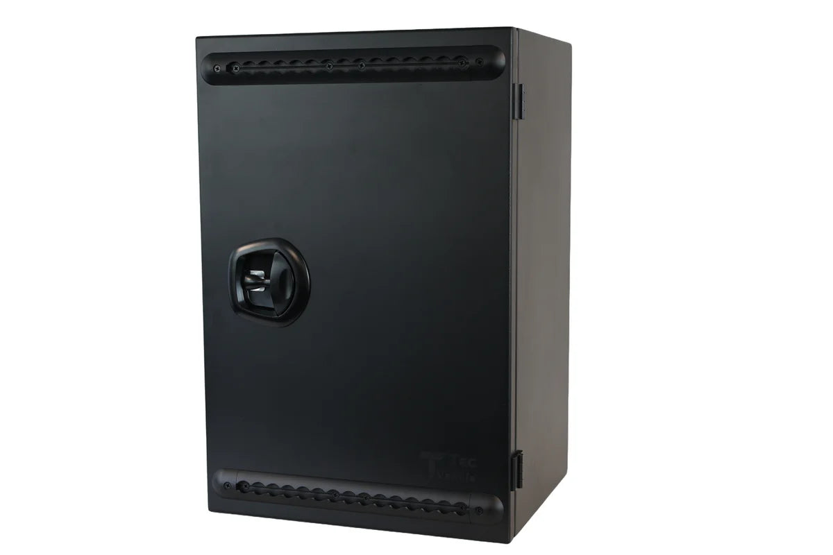 Sprinter Rear Door Aluminum Gear Rack + Aluminum Storage Box - Venti | Camper Van Storage